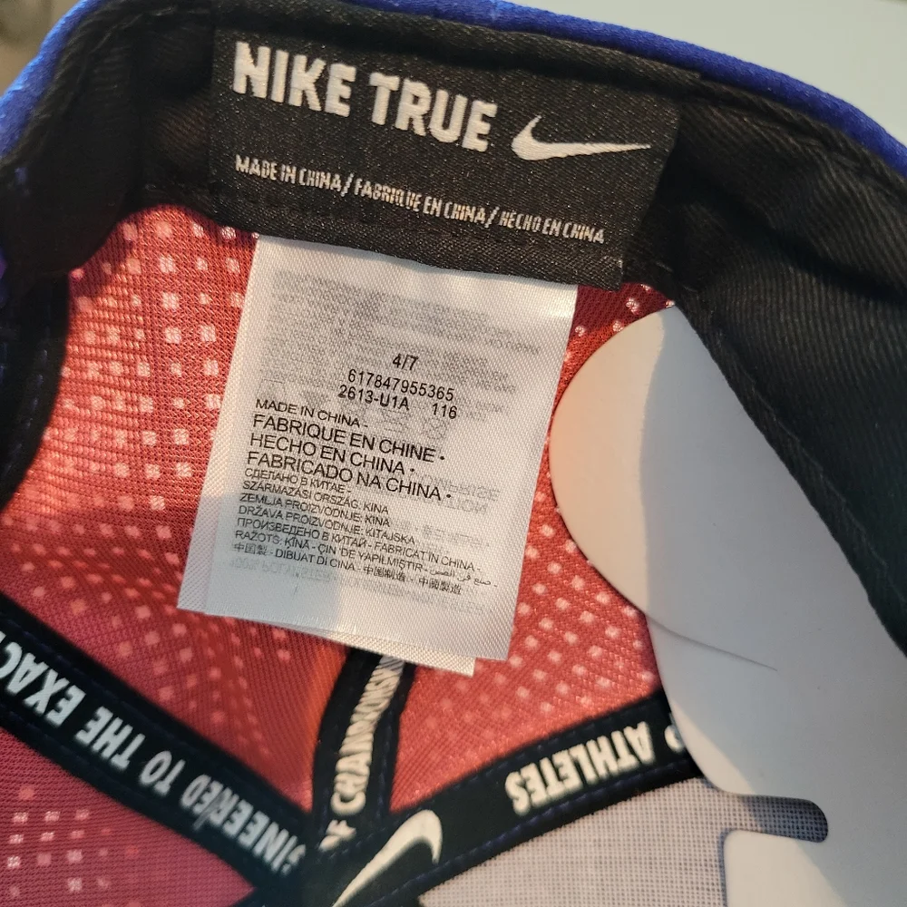 NWOT Nike True Swoosh Hat Unisex Blue and Orange‎ Logo Size 4-7